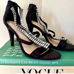 Kelly & Katie Black Heels with Silver Accents